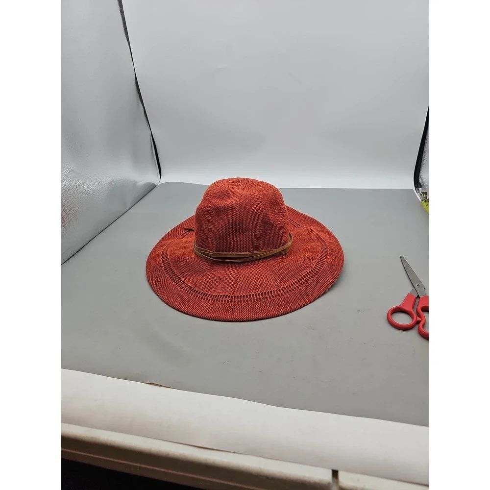 WYETH‎ Woven Straw Bucket Hat Sunhat Oarnge One Size